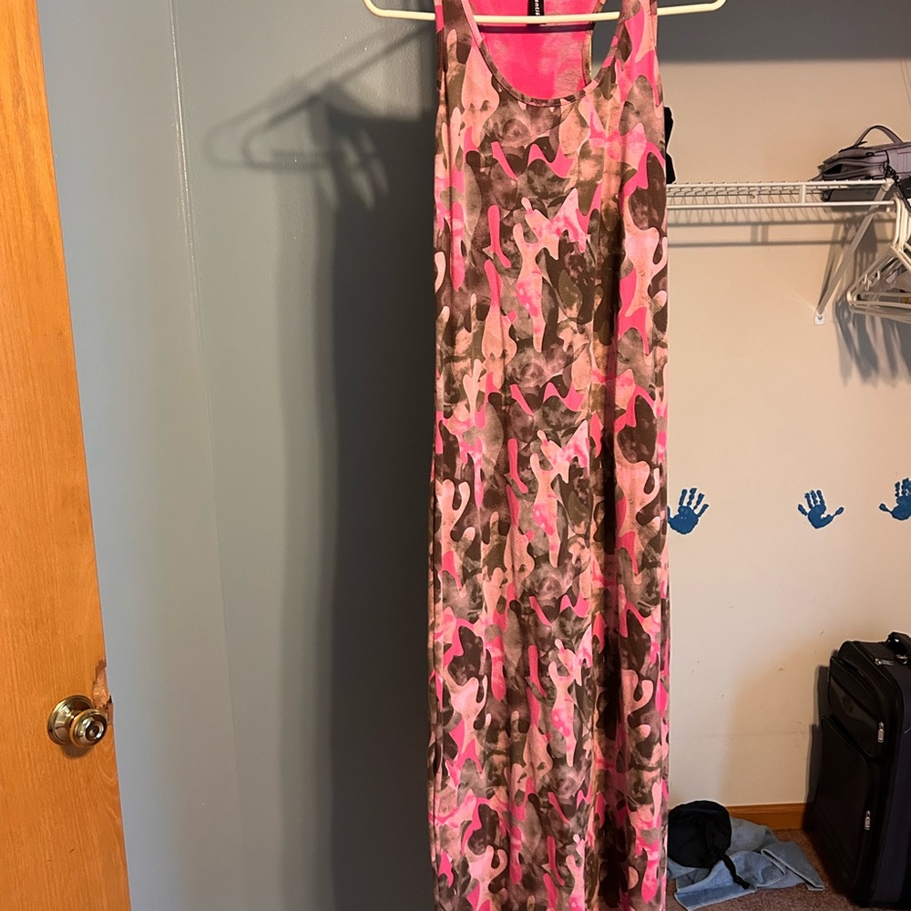 Full length camouflage maxi dress
